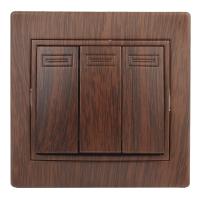 1-106-10 Intro Выключатель тройной, 10А-250В, IP20, СУ, Plano, венге (10/200/2400)