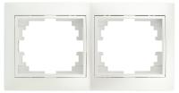 Рамка для розеток и выключателей Intro Plano 1-502-06 на 2 поста горизонтальная, СУ, перламутр