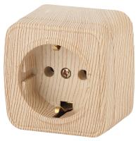 3-202-11 Intro Розетка 2P+E Schuko, 16А-250В, IP20, ОУ, Polo, сосна (16/320/3840)