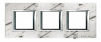 BT Axolute Белый мрамор Каррара Рамка 2+2+2 мод прямоугольная (надпись горизонтально)