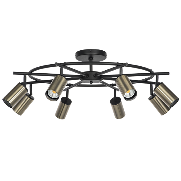 LR718318 Люстра RULLO 8х50W GU10 ЧЕРНЫЙ/БРОНЗА (571718+214431-8)