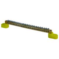Шина нулевая TS-0609B 6х9 24 отверстий на угловых изоляторах желтая ЭНЕРГИЯ
