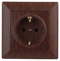 4-202-10 Intro Розетка 2P+E Schuko, 16А-250В, СУ, Solo, венге (10/200/2400)
