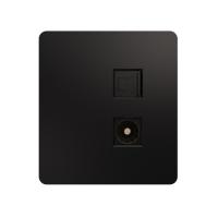 Розетка ROUND компьютерная RJ45 кат6 + TV с/у оникс KRANZ