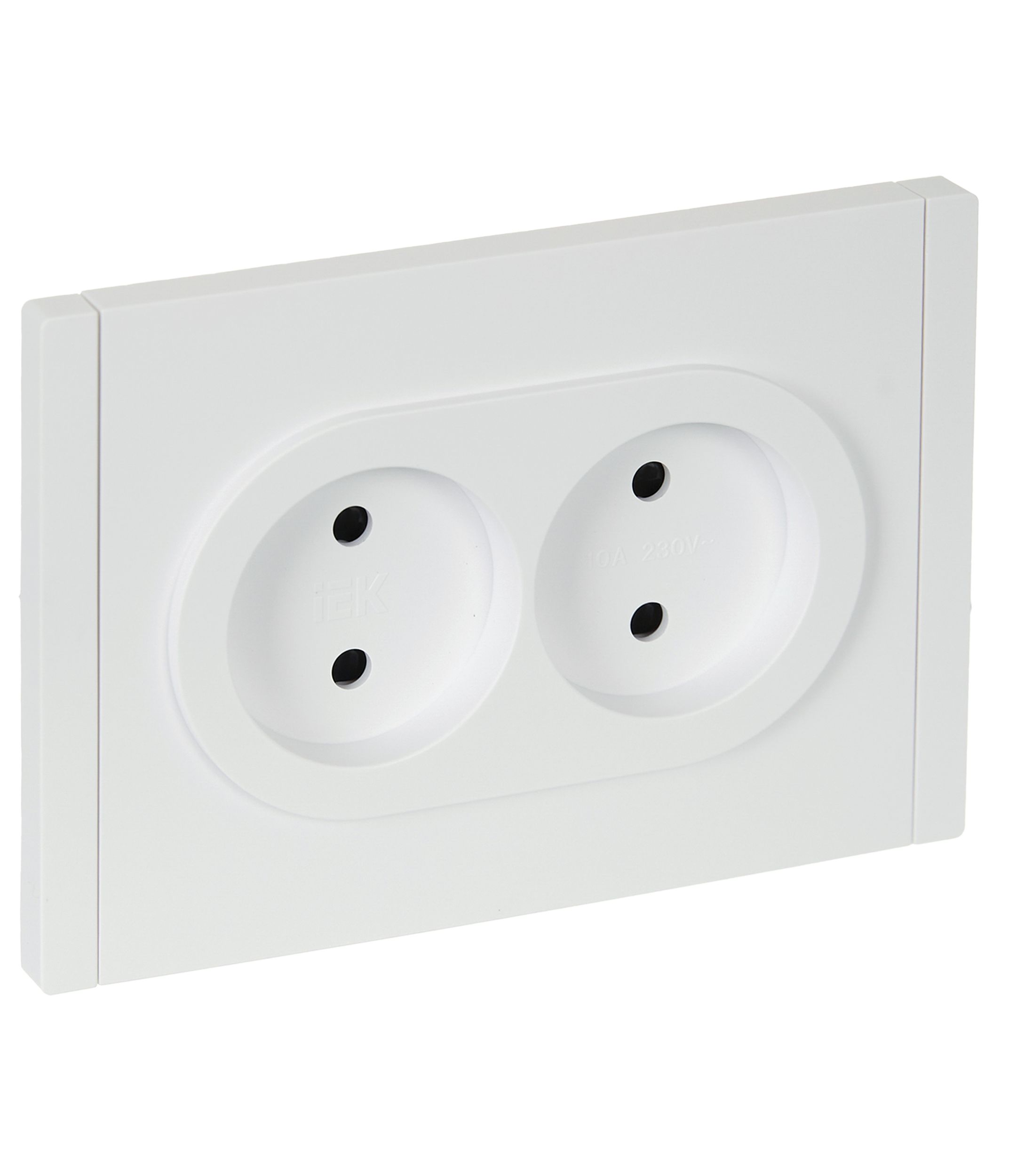 FORTE&PIANO Розетка 2-местная без заземления с защитными шторками безвинтовое крепление 10А FP225 белый IEK