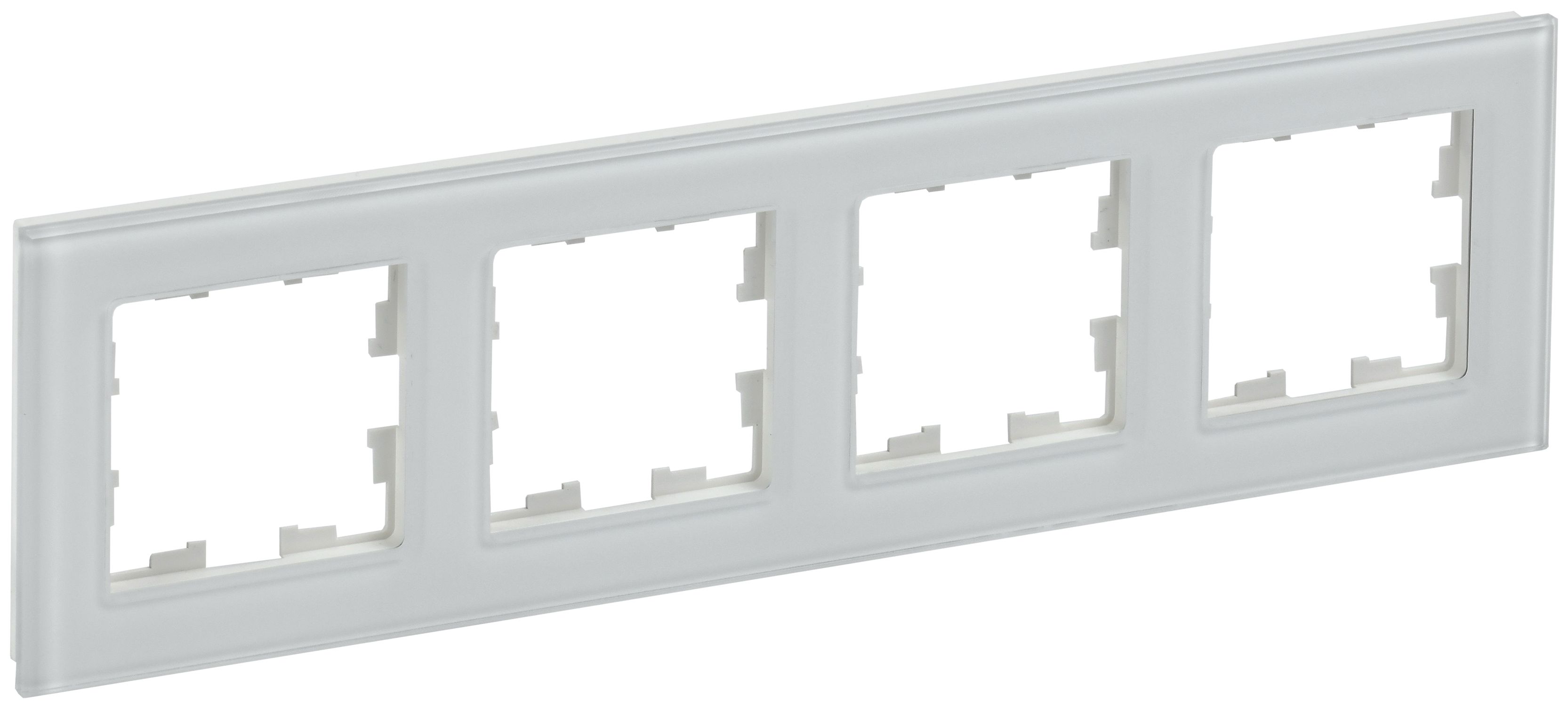 BRITE Рамка 4 -местная РУ-4-2-БрБ стекло белый IEK