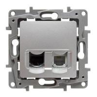 Legrand Etika Алюм Розетка тел.+ комп. (RJ11+RJ45) 5 кат. UTP