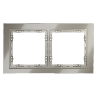 Рамка стеклянная VOLTUM S70 на 2 поста, (шелк, стекло)