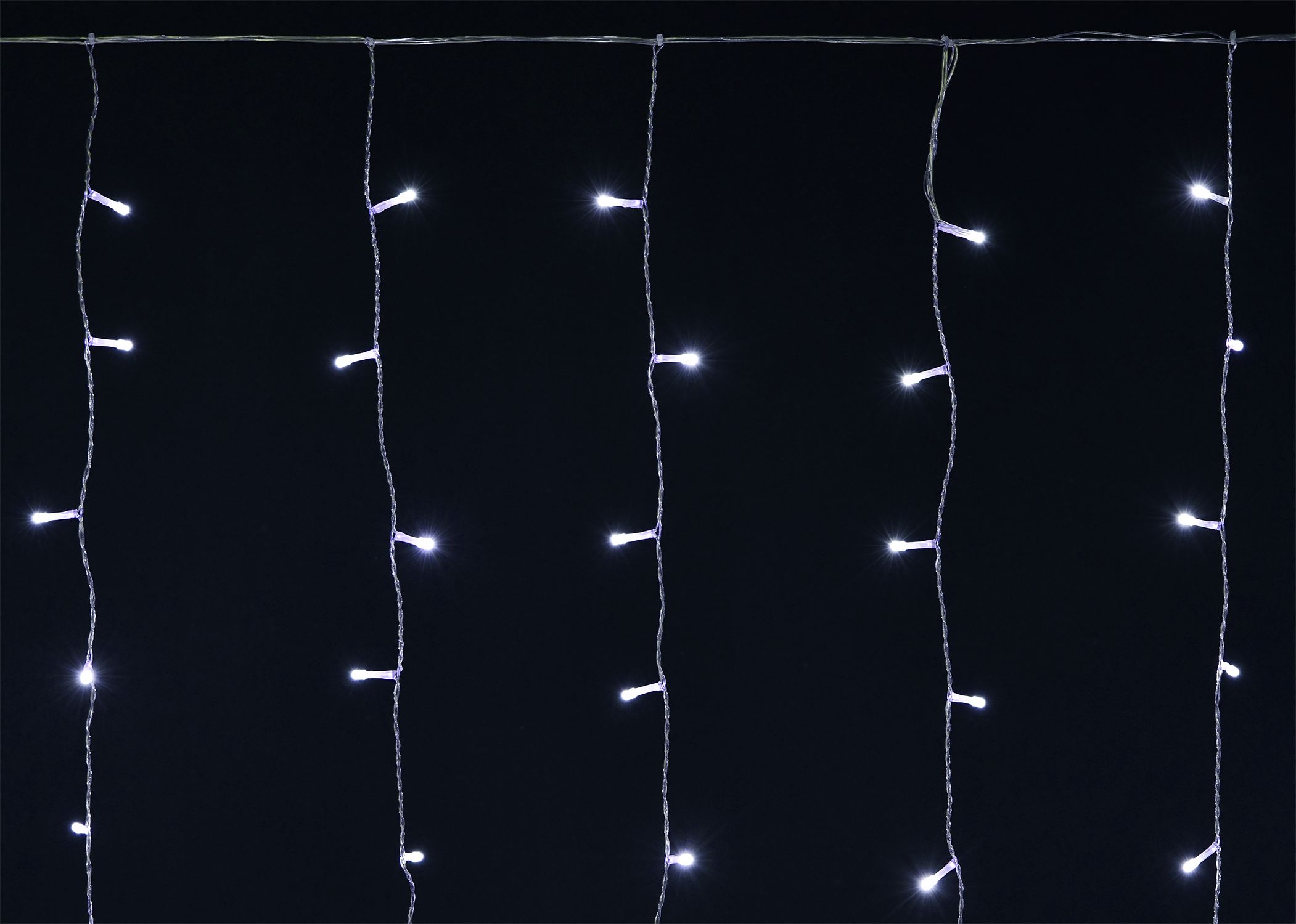 LIGHTING Гирлянда занавес 2х2м 240 светодиодов белый свет IP44 прозрачный шнур 3м 230В транзит IEK