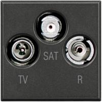 BT Axolute Антрацит Розетка ТV-FM-SAT 2 мод