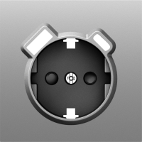 Накладка для розетки Schuko с зарядным устройством USB A+C, со шторками 16A 250В, серый графит, серия S08