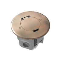 Лючок 2 мод. (1 мод. 45х45 мм.),  круглый, круглая крышка, красная медь, IP44, (с уст. набором)