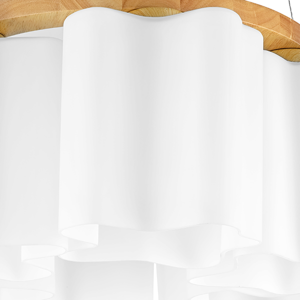 802165 Подвес NUBI LEGNO 6х40W E27 СВЕТЛОЕ ДЕРЕВО/БЕЛЫЙ