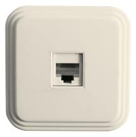 Розетка компьютерная 1-местная STEKKER, PST00-21-20 (РК8-01-БЖ), RJ-45, IP20, слоновая кость