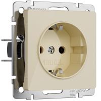 W1171143/ Розетка с заземлением и шторками (айвори акрил) W1171143