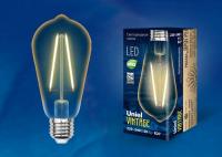 LED-ST64-4W/GOLDEN/E27 GLV22GO Лампа LED Vintage  конус UNIEL