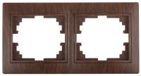 Рамка для розеток и выключателей Intro Plano 1-502-10 на 2 поста горизонтальная, СУ, венге
