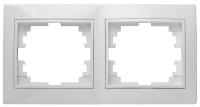 Рамка для розеток и выключателей Intro Plano 1-502-01 на 2 поста горизонтальная, СУ, белый