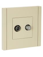FORTE&PIANO Розетка двойная TV+SAT FP438 ваниль IEK