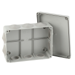KORv-190-140-70-10g  Распаячная коробка ЭРА KORv-190-140-70-10g открытой установки серая 190х140х70мм на винтах 10 гермовводов IP55