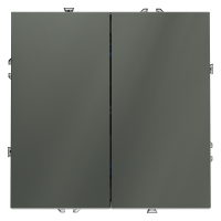 Выключатель встраиваемый VOLTUM S70 двухклавишный 10А, (титан)