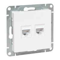 Механизм розетки RJ45 - 2шт, (cat6), белый Эпика EKF