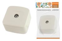 Розетка TВ простая (0-2400 Гц,  "мама") открытой установки, IP20 сл. кость "Дача" Народная