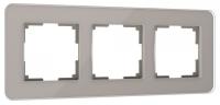W0032417/ Рамка на 3 поста Elite (дымчатый  стекло)