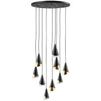 757090 Люстра CONE 9х40W E14 ЧЕРНЫЙ /ЗОЛОТО