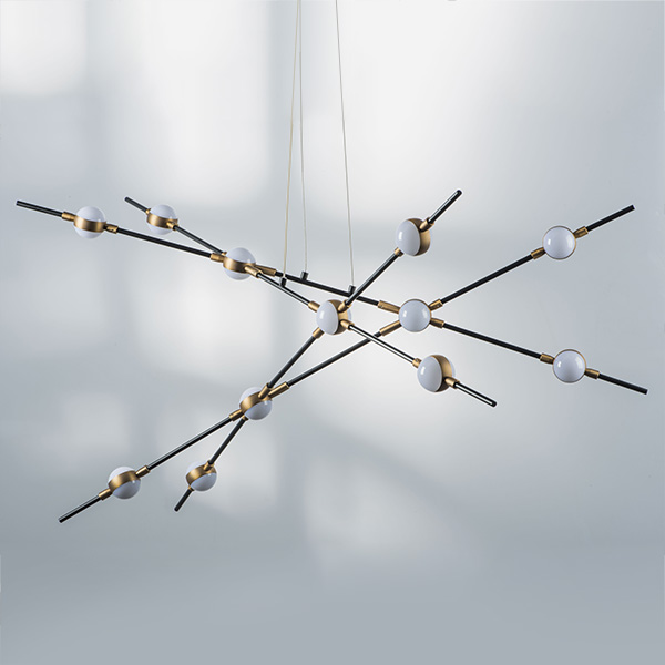 745247 Люстра BERGAMO LED 5Wх12 4800LM ЧЕРНЫЙ МАТОВЫЙ/ЗОЛОТО 4000K