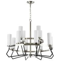 723125 Люстра FLUME 12х40W E14 ЧЕРНЫЙ МАТОВЫЙ/НИКЕЛЬ