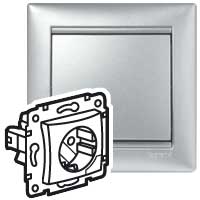 Legrand Valena Алюминий Розетка 1-ая с/з литая(с выталкивателем)