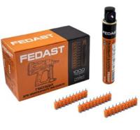 Гвозди 3.0*32 мм для монтажного пистолета с кованым наконечником Bullet point в комплекте с газовым баллоном 165 мм Fedast