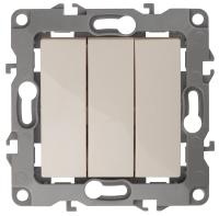 12-1107-02 ЭРА Выключатель тройной, 10АХ-250В, IP20, Эра12, слоновая кость (10/100/3200)