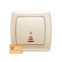 90562063 Выключатель 1-кл прох с подсветкой крем VIKO Carmen