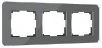 W0032440/ Рамка на 3 поста Elite (графит  стекло)