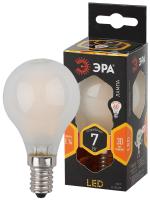 Лампочка светодиодная ЭРА F-LED P45-7W-827-E14 frost E14 / Е14 7Вт филамент шар матовый теплый белый свет