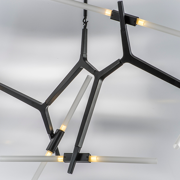 742107 Люстра STRUTTURA 10х6W (led) G9 ЧЕРНЫЙ МАТОВЫЙ