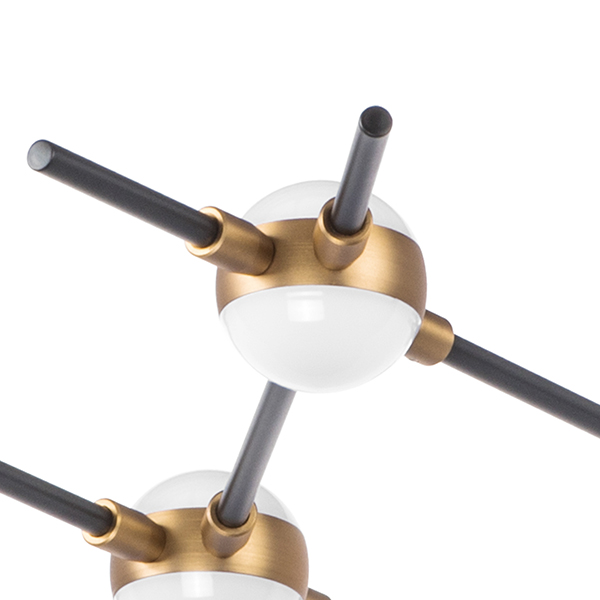 745347 Люстра BERGAMO LED 5Wх19 7600LM ЧЕРНЫЙ МАТОВЫЙ/ЗОЛОТО 4000K