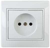 1-201-01 Intro Розетка 2P, 16А-250В, IP20, СУ, Plano, белый (10/200/2400)