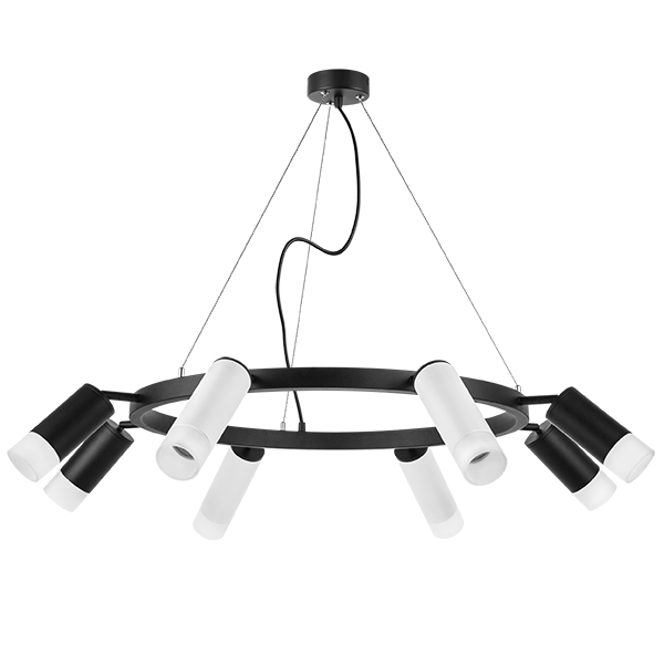 LR0188643741 Люстра RULLO 8х50W GU10 ЧЕРНЫЙ/БЕЛЫЙ (571018+214486-4+214437-4+202431-8)