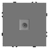 Розетка телевизионная 1-местная (механизм), STEKKER, 75 Ом, 5-862МГц, серия Эмили, RST00-5108-10, платиново-серый, soft touch