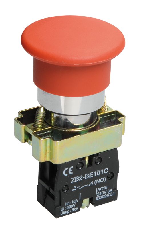 Кнопка управления LAY5-BC41 "Грибок" 1з красная IEK