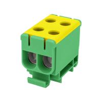 Клемма вводная силовая КВС 6-50мм² 2-рядная желто-зеленая PE распределительная REXANT