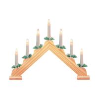 Светильник светодиодный "Новогодняя горка" Gauss серия Holiday, 7 LED свечей, 0,1W*7, тёплый свет, дерево, новогодний декор, батарейки в комплекте,  1/12