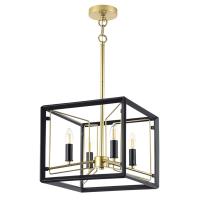 713447 Люстра REGOLO 4х40W E14 ЧЕРНЫЙ МАТОВЫЙ/ЗОЛОТО