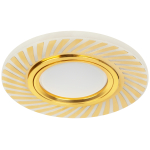 DK LD39 WH/GD /1  Светильник встраиваемый cо светодиодной подсветкой ЭРА DK LD39 WH/GD /1 под лампу MR16 GU5.3 белый/золото