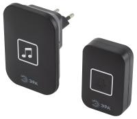 Звонок дверной ЭРА С97 беспроводной, от сети, черный, 60 мелодий