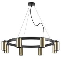 LR018318 Люстра RULLO 8х50W GU10 ЧЕРНЫЙ/БРОНЗА (571018+214431-8)