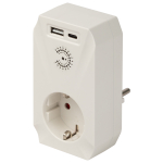 SF-1e-USB-W  Сетевой фильтр ЭРА SF-1e-USB-W с максимальной защитой с заземлением 1 розетка 16 А 2USB A+C 2.4A белый